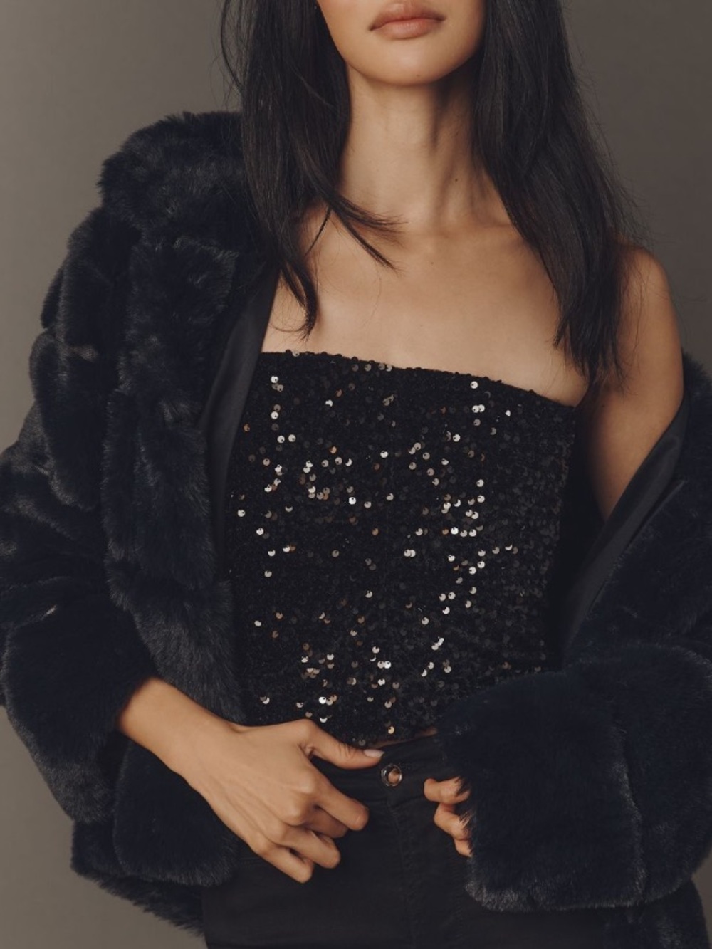 ANTHROPOLOGIE➕NET Sequin Tube Top